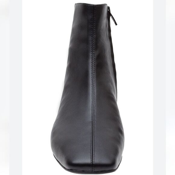 New Linea Paolo Rad Bootie In Black leather zipper ankle boot low heel zip 4.5 - Picture 3 of 7